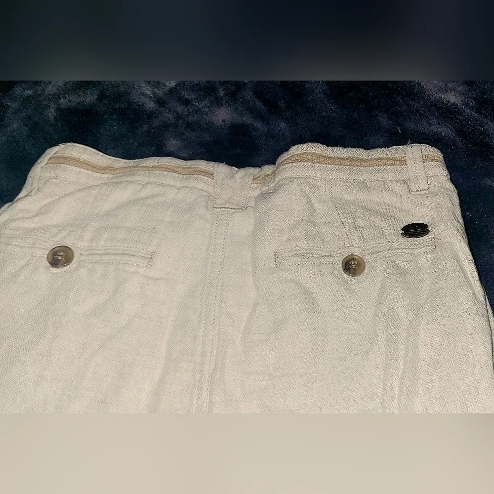 Zara Shorts Linen Cotton, Beige, Boys' Size 7/8, Adjustable Waist